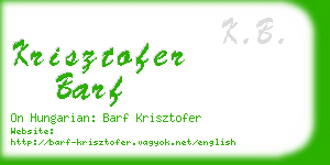 krisztofer barf business card